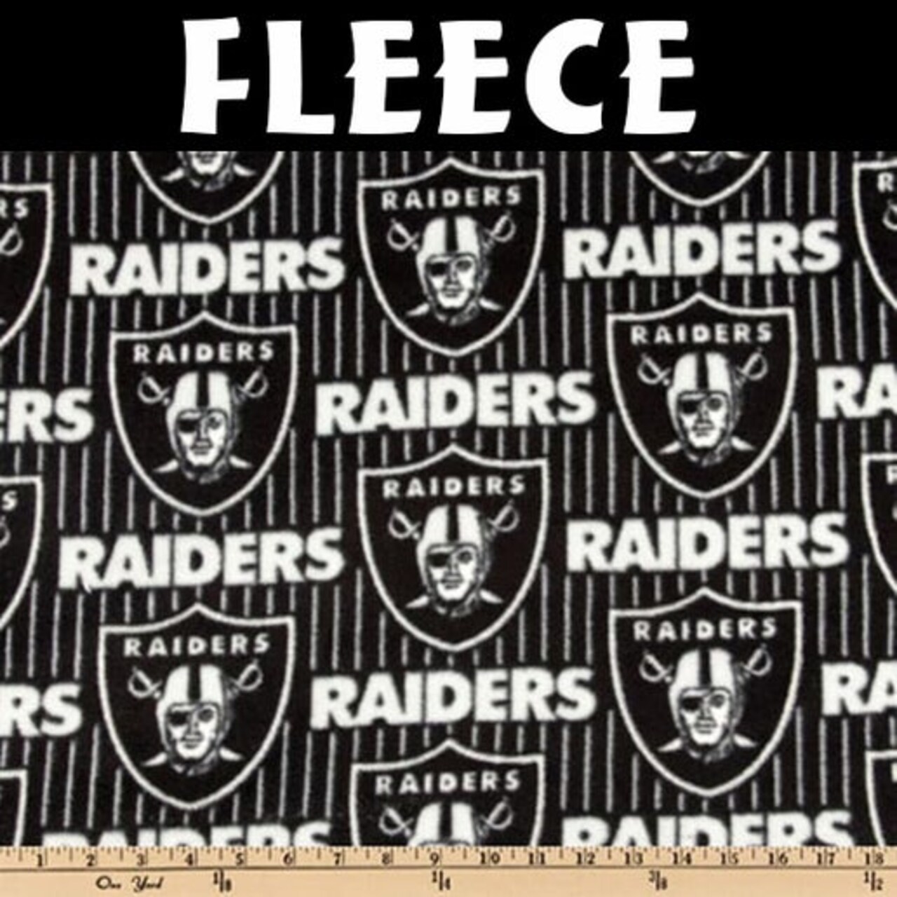 Licensed NFL Las Vegas Raiders Pinstripe Fleece 6243-D Fabric by the Yard